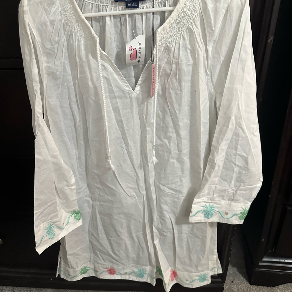 Vineyard Vines White Cotton Beach Cover-up